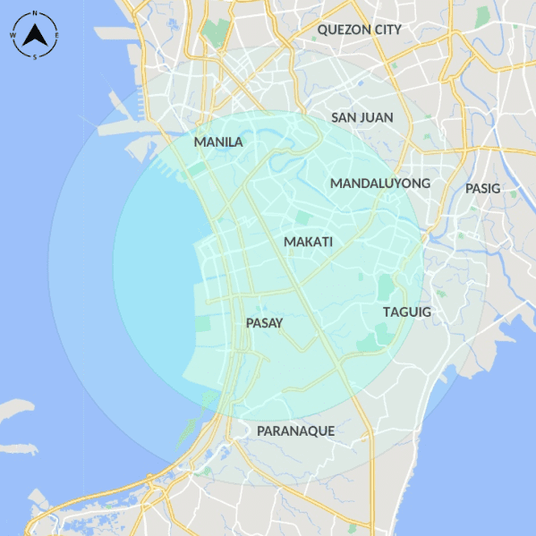 Metro Manila servicing areas